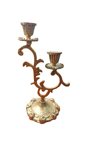 Dedemin Antikaları Vintage SSCB Bronz 2'li Şamdan