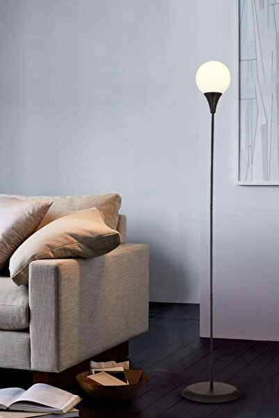 Apliqa Damla Siyah Beyaz Camlı Modern Tasarım Metal Lambader