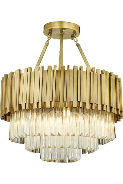 Apliqa Freze 60Lık Eskitme  Kristalli, Taşlı Modern Tasarım Kristal Salon Avize