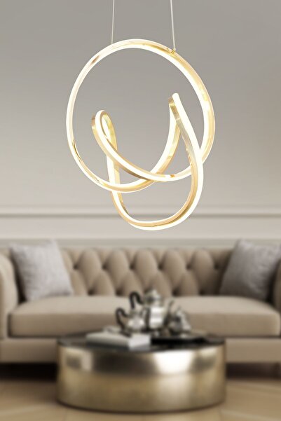 Apliqa Aron Tekli Gold Ledli Modern Ofis Avizeleri,koridor, Yatak Odası Salon Sarkıt Led Avize