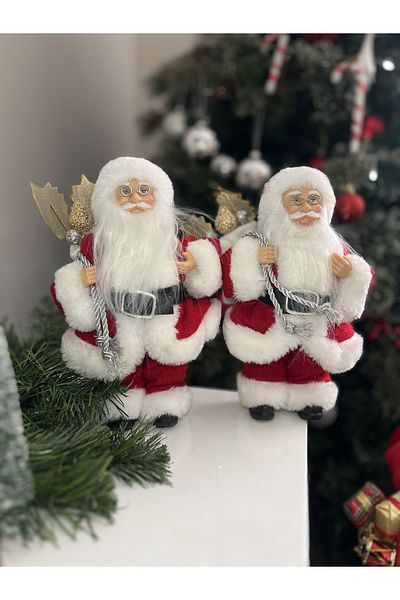 Ayd Home 2 Pieces Santa Claus 23 Cm Red New Year Christmas Christmas Decor Tree Ornament New Year Bearded Home Christmas