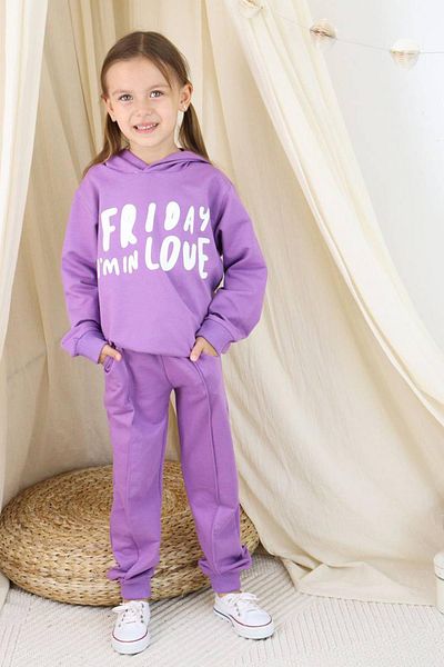 Riccotarz Κορίτσια - Σετ φόρμας Friday Printed, Hooded, Purple