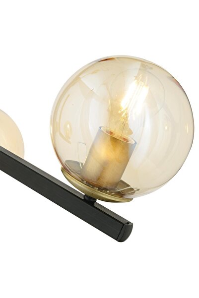 Apliqa Mikel 3 Lü Siyah Eskitme Modern Yatak Odası Mutfak Oturma Odası Retro Salon Avize