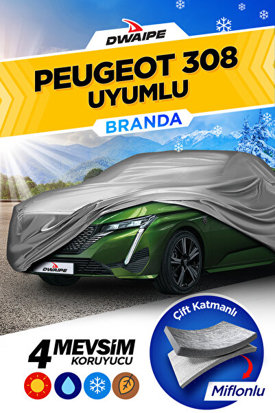 Dwaipe Peugeot 308 2022 ve Sonrası ile Uyumlu Oto Branda Örtüsü Çadırı 2023 /...
