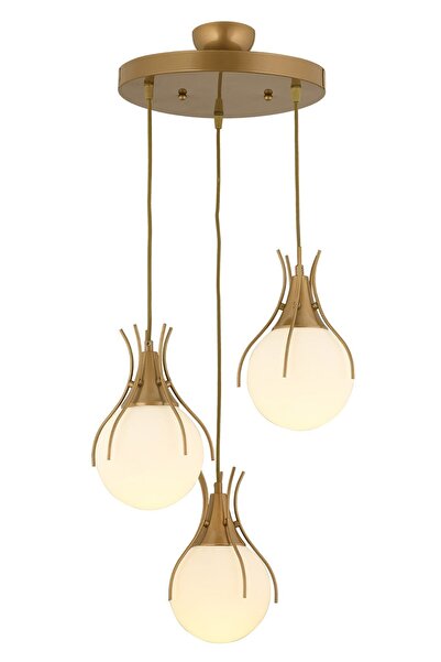 Apliqa Terra 3lü Yuvarlak Modern Sarkıt Genç Odası Mutfak Yatak Odası Salon Sarkıt Avize