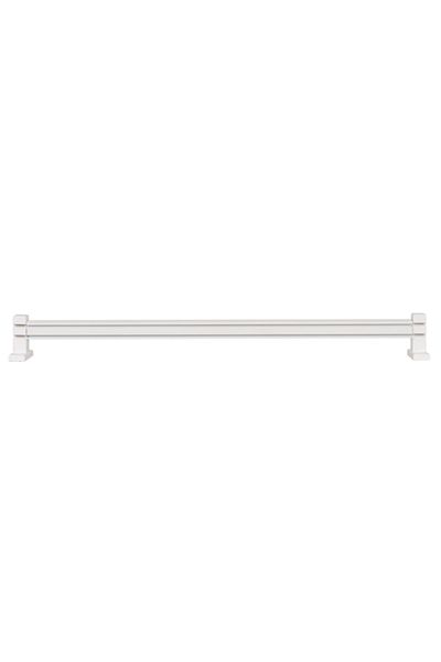 BonicasaArt 2 Channel Aluminum Decorative Rail with Wooden Head, Modern Rustic White