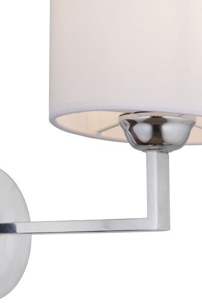 Apliqa Zadie Tekli Beyaz Şapkalı Krom Duvar Lambası Yatak Odası-yatak Başı-banyo Için Modern Aplik