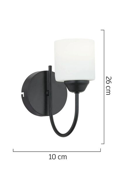 Apliqa Esila Siyah Boyalı Duvar Lambası Yatak Odası-Yatak Başı-Banyo İçin Modern Aplik