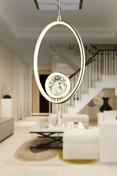 Apliqa Paul Tekli 3 Renkli 19 Watt Gold Ledli Modern Oturma Odası Salon Sarkı...