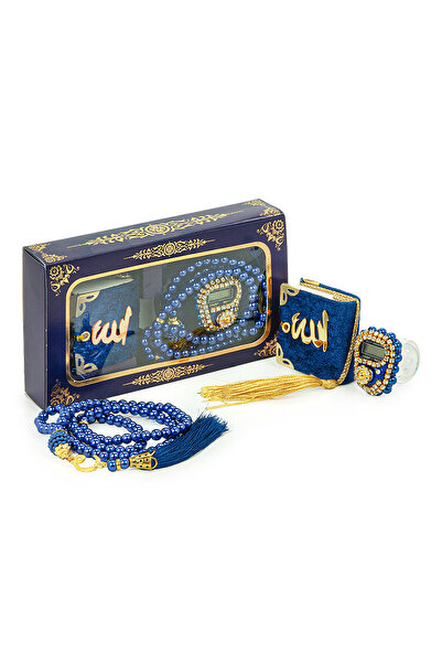 ihvan online İnci Tesbihli Taşlı Zikirmatik ve Mini Kadife Kuran-ı Kerim Set ...