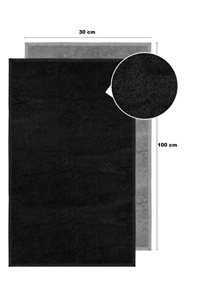 görkem tekstil Pachet de 2 prosoape de antrenament negre - gri