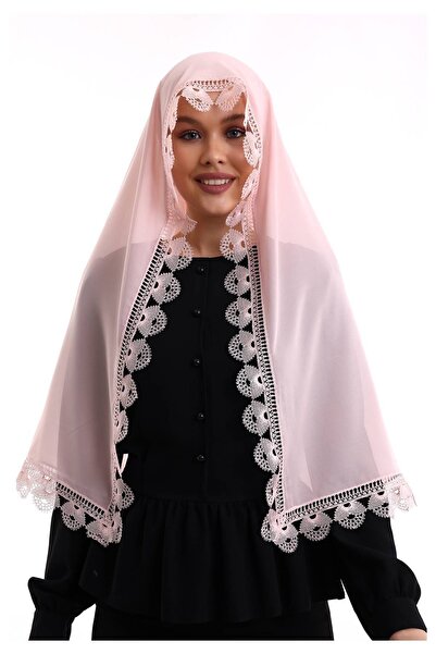 ihvan online Κασκόλ με βελόνα σε χρώμα πούδρας - Κάλυμμα Demor Mevlüt