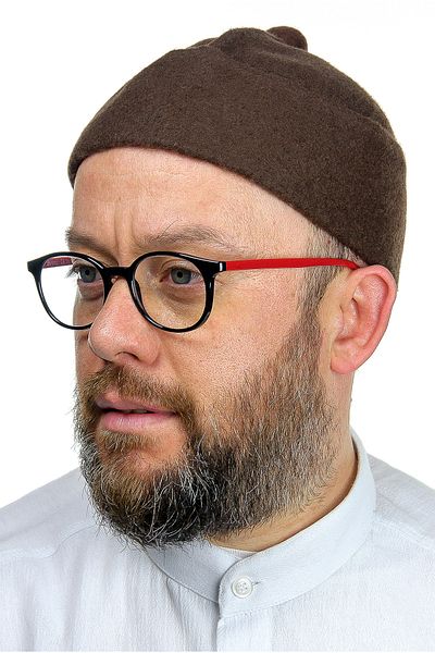 ihvanonline Филцова вълнена шапка за глава, тъмнокафява