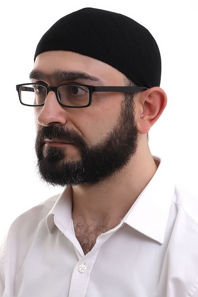 ihvanonline Black Winter Cross Patterned Woven Skullcap
