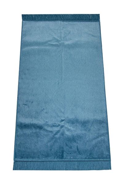 İhvan Μπλε Luxury Velvet Velvet - Χαλί προσευχής με απλό σχέδιο