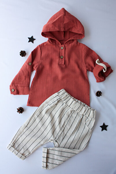 Pio Kids بدلة عداء ببطء بأكمام قابلة للطي من القطن والكتان بنسبة 100% للأطفال...