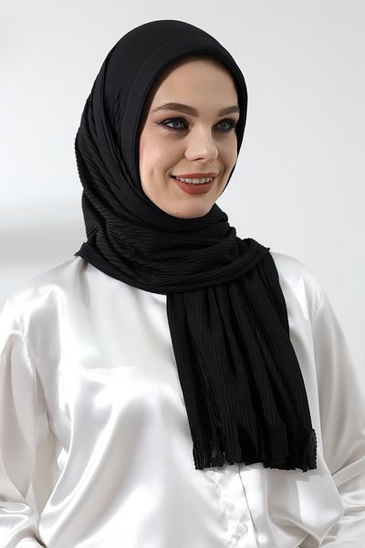 ihvanonline Practical Cotton Black Ready Shawl