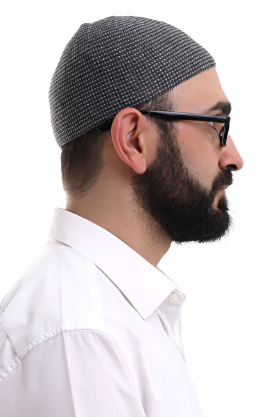 ihvan online Black Winter Dot Patterned Orlon Prayer Skull