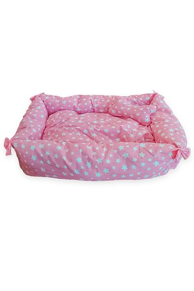 Sdypet Lux Cat & Small Breed Dog Bed with Star Pattern - Pink