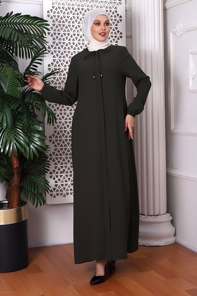 derin store Απλό Χακί Κορδόνι Λαιμόκοψης Ferace 9229-22