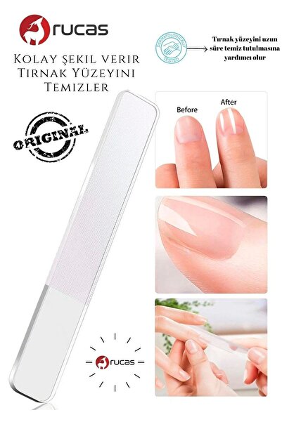 Rucas Tırnak Törpüleme Aleti Cam Malzeme Parlatma Manikür Pedikür