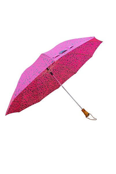 Rubenis 10 TELLİ 2 KIRMALI NİKEL GÖVDE AHŞAP SAPLI ŞEMSİYE