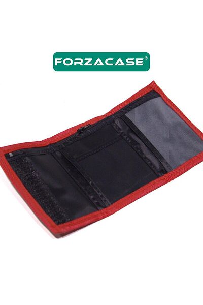 Forzacase Red Soldier Wallet - 4 Eyes with Internal Zipper, Velcro Closure, Türkiye Flag Pattern - Fc728