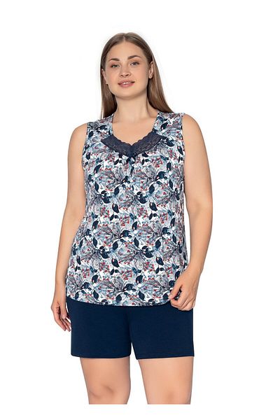 Cotpark 17275 Lacy - Plus Size Black Sleeve Shorts Set