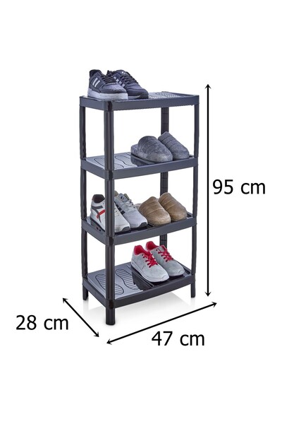 almital mobilya aksesuarları furniture accessories Black Modern 4 Tiers Portable Shoe Stand