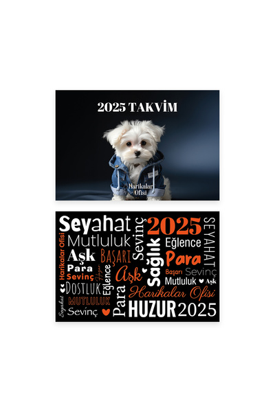 Harikalar Ofisi 2025 Köpek Temalı Stantlı Masa Takvimi