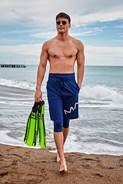 Marina Ανδρικό σορτς με μπλε ναυτικό γράμμα S2406