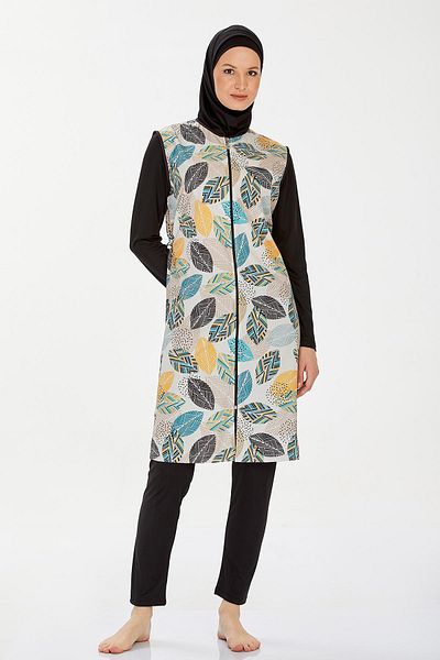 ROZAMAY 9255-24 Black Verena Parachute Hijab Swimsuit