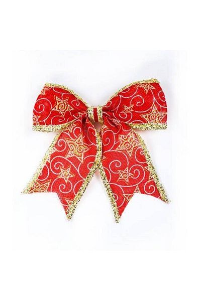 Parti Dükkanım New Year's Red Gold Bow 1 Piece 20x23 cm