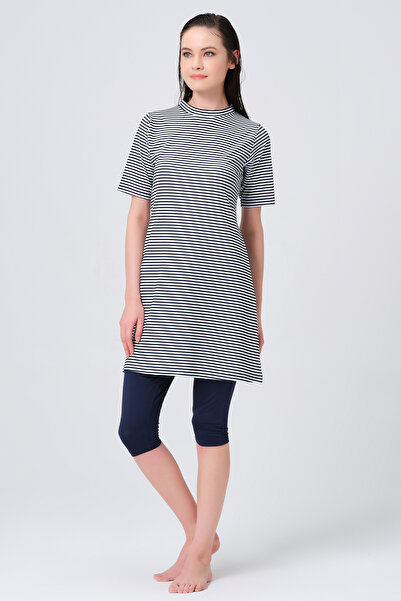 ALFASA 23729 Μαγιό Navy Blue ριγέ ημικλειστή πισίνα