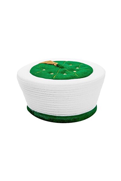 ihvan online İmam Sarığı - El Sarması Sarık - Düz Sarık - Kadife - Yeşil