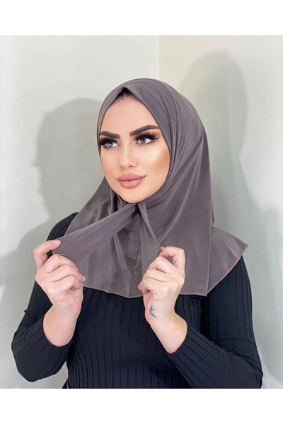 Organic Scarfs Γυναικείο μαντήλι Hijab Anthracite Snap γιακάς Hijap Bone Μοντέλο Κασκόλ