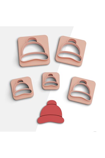brocutters مقاس 5 قطع طين سيراميك - قبعة صغيرة من البوليمر والأقراط وقالب البسكويت، رقم: 473