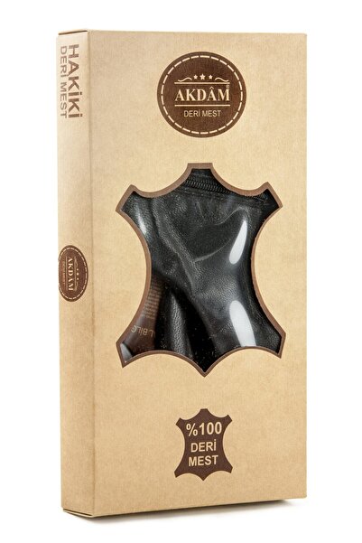 Akdam Mest Çorap Keçi Derisi Lastikli Abdest Çorabı Fermuarlı Klasik Siyah