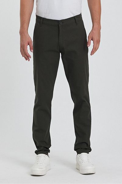 TheSeason Ανδρικό παντελόνι Chino με λεπτή εφαρμογή από βαμβακερό χακί Gabardine