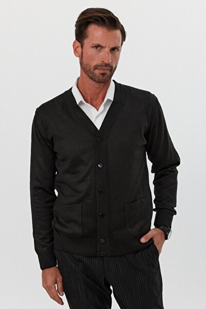 Livio Ferri Men's Knitwear Cardigan - Standard Fit, Pocket Sweater