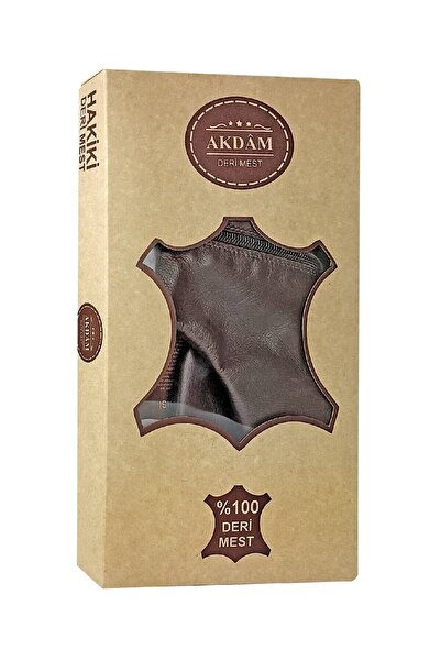 Akdam Κάλτσες Mest 100% από δέρμα αγελάδας Κάλτσες πλύσης με ελαστικό καφέ χρώμα