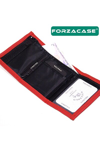 Forzacase Red Soldier Wallet - 4 Eyes with Internal Zipper, Velcro Closure, Türkiye Flag Pattern - Fc728
