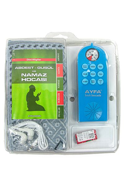 ihvanonline Blue Prayer Holder and Prayer Rug Set