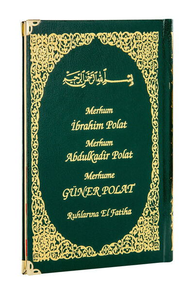 İhvan 50 Adet - Isim Baskılı Ciltli Yasin Kitabı - Orta Boy - 128 Sayfa - Yeş...