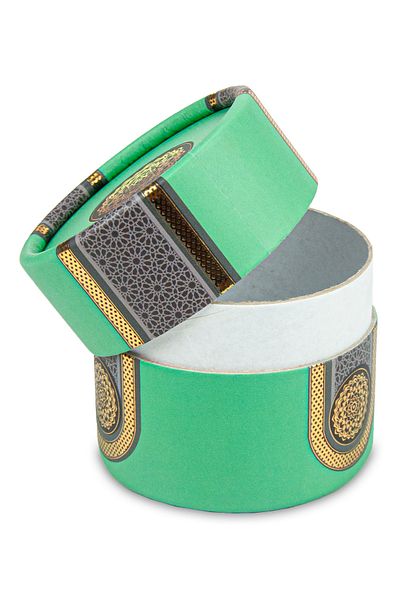 ihvanonline Special Gift Cylinder Storage Box for Mawlid, Wedding, Engagement, Wedding and Feasts - Green