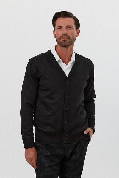 Livio Ferri Men's Knitwear Cardigan - Standard Fit, Pocket Sweater