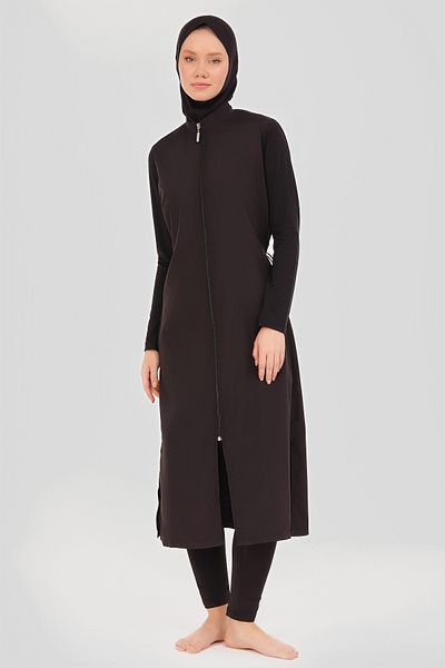 ALFASA Πλήρως καλυμμένο μακρύ μαγιό Hijab - 24500 Μαύρο