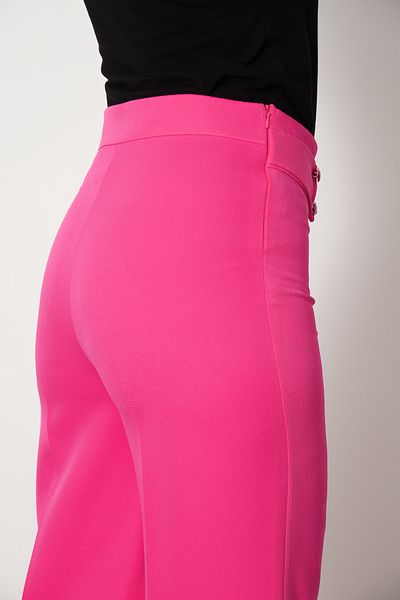 H&A İSTANBUL Women's High Waist Palazzo Button Detail Slim Fit Calip Trousers