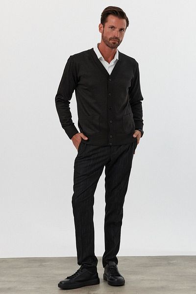 Livio Ferri Men's Knitwear Cardigan - Standard Fit, Pocket Sweater