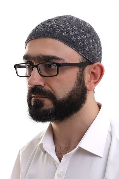 ihvanonline Καπάκι προσευχής με καπνιστό γκρι ψάθινο μοτίβο χειμερινό βελούδο
